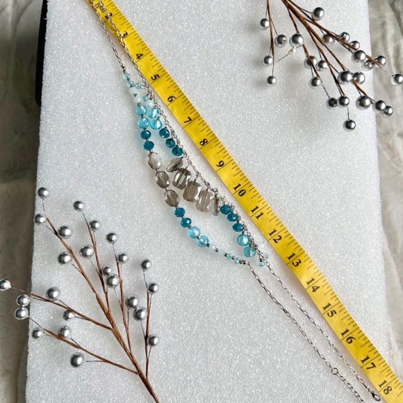 Glam teal blue and smoky quartz grey faceted necklaces. Wear both or separate! - Picture 9 of 9